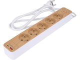 Prelungitor cu USB imitatie lemn STHOR 72344, 5 g, 1.4 m - imagine 2