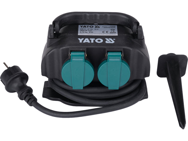 Priza de gradina dubla YATO YT-81270, IP44, 4 x 230 V