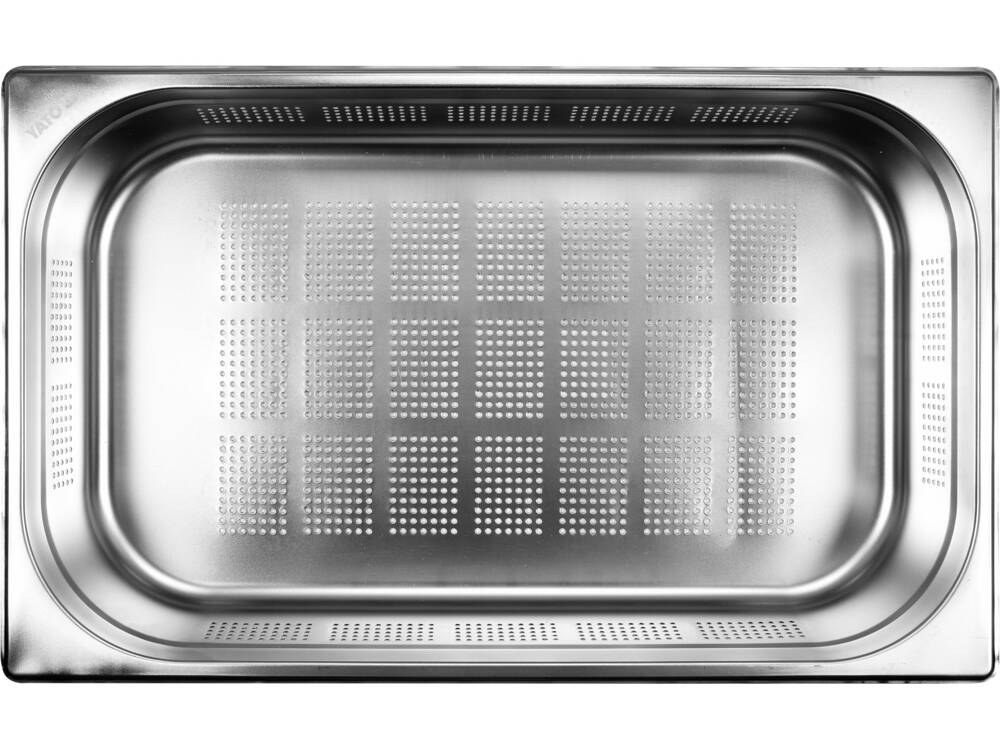 PERFORÁLT TARTÁLY GN1/1, YATO YG-00343 ROZSDAMENTES ACÉL, 100MM, 12,5L 