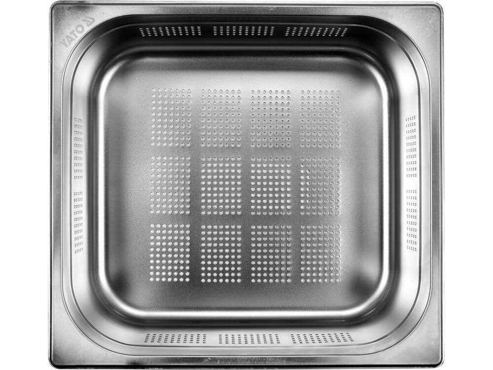 PERFORÁLT TARTÁLY GN2/3, YATO YG-00361 ROZSDAMENTES ACÉL, 100MM, 8L 