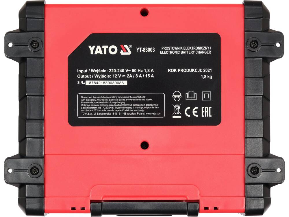 REDRESOR CU DISPLAY YATO YT-83003 LCD, GAMA 12V/2A/8A/15A