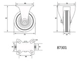 ROATA FIXA PENTRU VOREL 87301 CARUCIOR 7.5/2.5/4.5MM