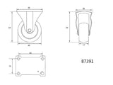 ROATA FIXA, POLIPROPILENA, VOREL 87391 40MM