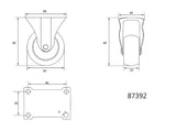 FIX KERÉK, POLIPROPILÉN, VOREL 87392 50MM 