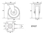VOREL 87437 GUMI FORGÓKERÉK 200MM-ES SZÁLLÍTÓKOCSIHOZ 