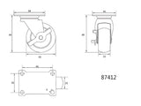ROATA PIVOTANTA CU VOREL 87412 FRANA,POLIPROPILENA, 50MM