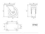 ROATA PIVOTANTA, POLIPROPILENA, VOREL 87402 50MM