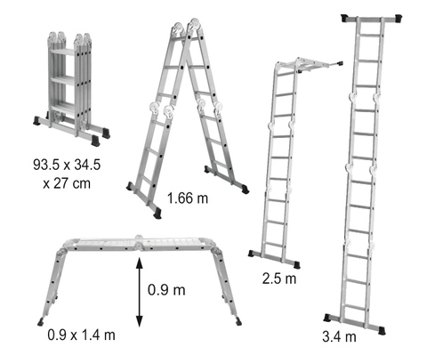 SCARA MULTIFUNCTIONALA VOREL 17704 , 3.4  M, 4X3 TREPTE