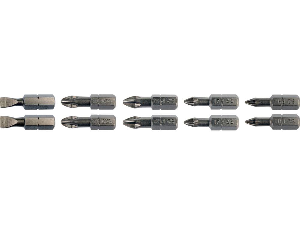 SET 10 BITI YATO YT-04822 PH1,2, PZ1,2 1/4 25MM