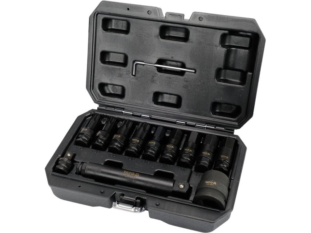 YATO YT-10655 ÜTVEFÚJÓ BITKÉSZLET, HATSZÖGŰ ÉS TORX, 3/4" 