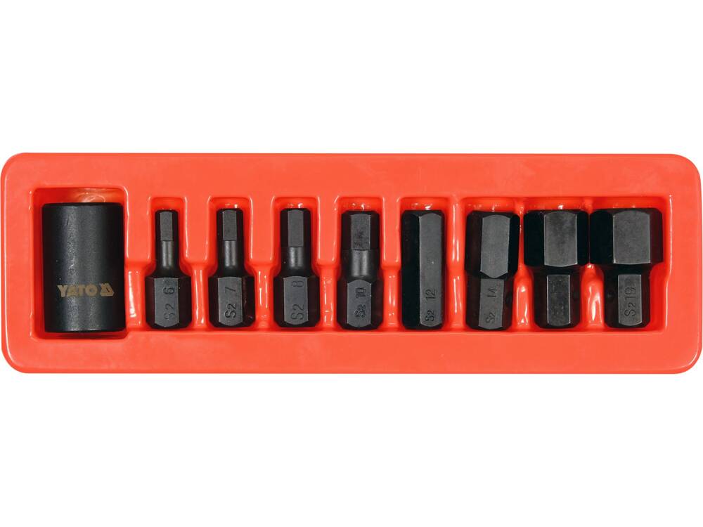 YATO YT-10662 ÜTVEFÚJÓ BITKÉSZLET, 1/2 ADAPTERREL, 9 DARABOS 