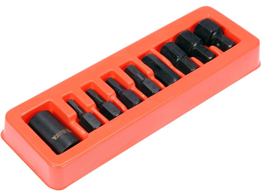 YATO YT-10662 ÜTVEFÚJÓ BITKÉSZLET, 1/2 ADAPTERREL, 9 DARABOS 