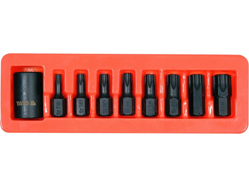 SET BITI DE YATO YT-10664 IMPACT TORX, CU ADAPTOR 1/2, 9 PIESE