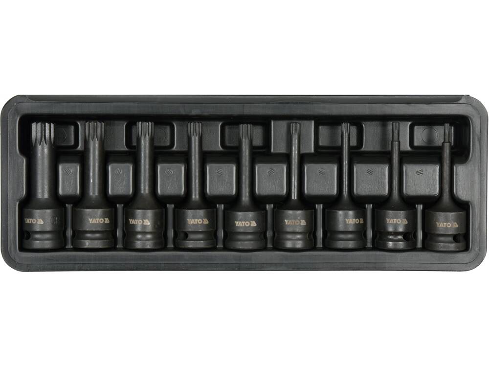 SET BITI IMPACT YATO YT-10691 1/2, SPLINE, 9 BUC