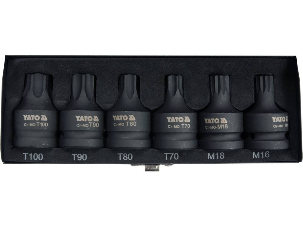 TORX BITKÉSZLET YATO YT-10653 / SPLINE, 6 RÉSZES, 3/4" 