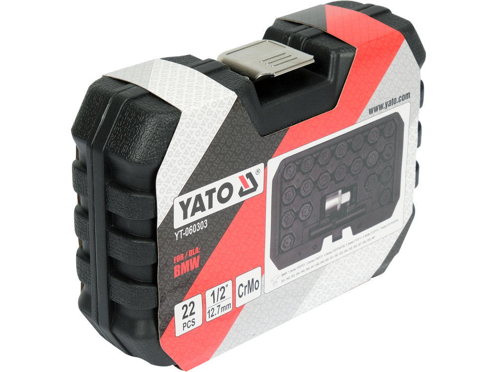 YATO LOPÁSGÁTLÓ KULCSKÉSZLET YT-060303 BMW FELNIKHEZ, 22 DARABOS 