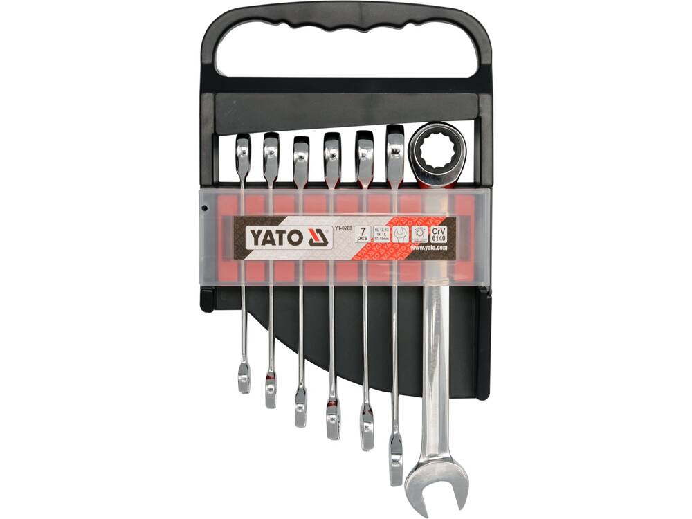 SET CHEI COMBINATE YATO YT-0208 CU CLICHET 10-19MM, 7 BUC