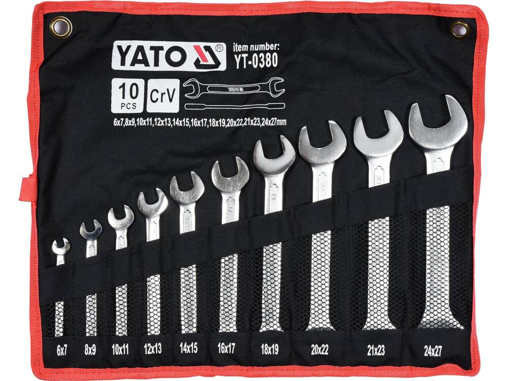 YATO YT-0380 VILLÁSKULCS KÉSZLET 6X7/24X27MM, 10 DB-OS 