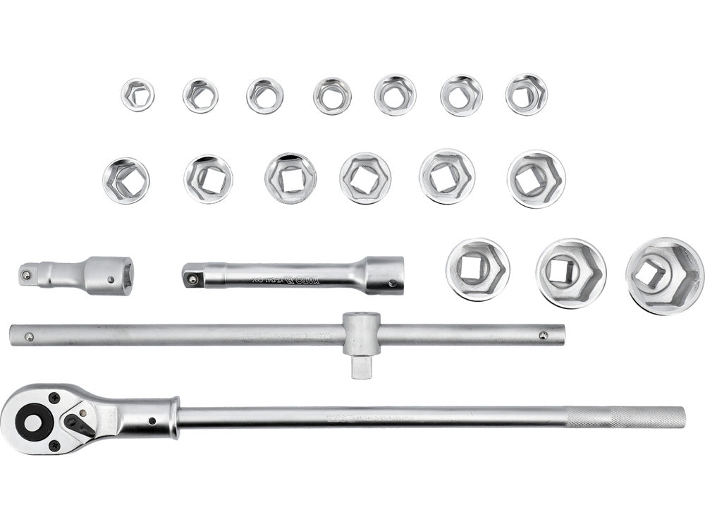 YATO CSŐKULCSKÉSZLET YT-1335 HATSZÖGŰ 3/4", 21 RÉSZES 