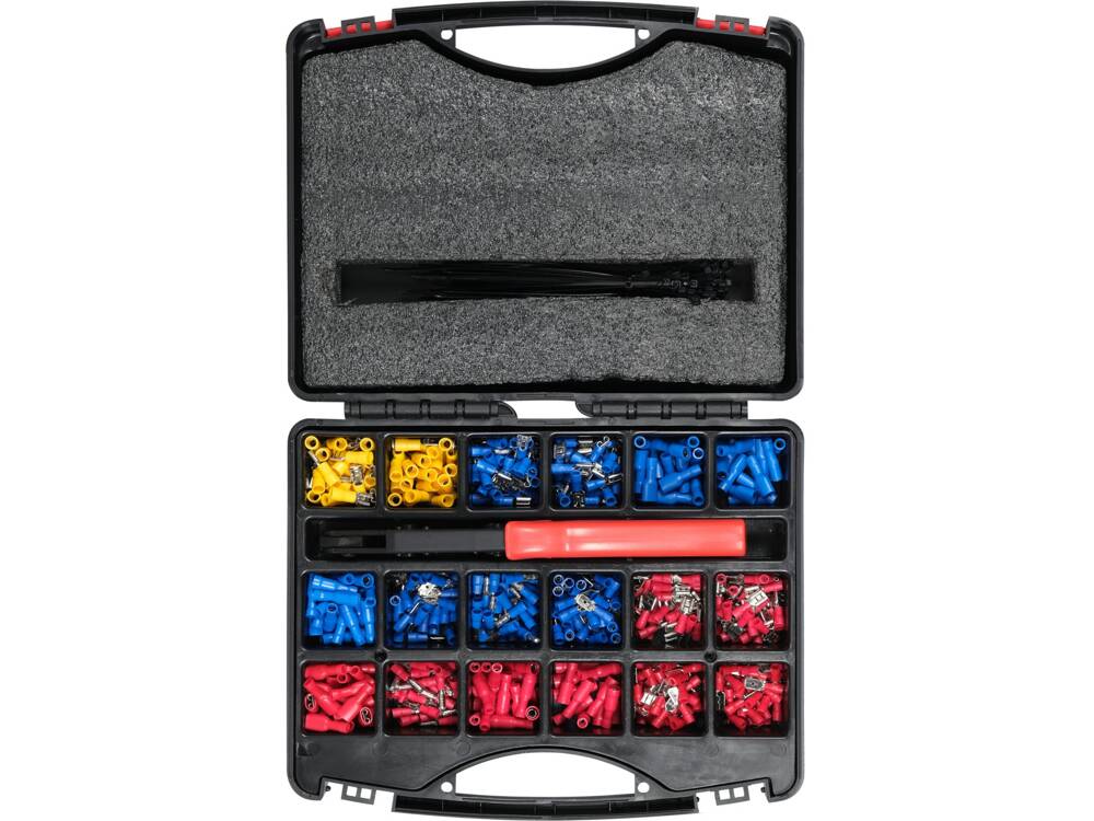 YATO YT-068920 ELEKTROMOS CSATLAKOZÓKÉSZLET ÉS KRIMPELŐ FOGÓ, 551 DARABOS 