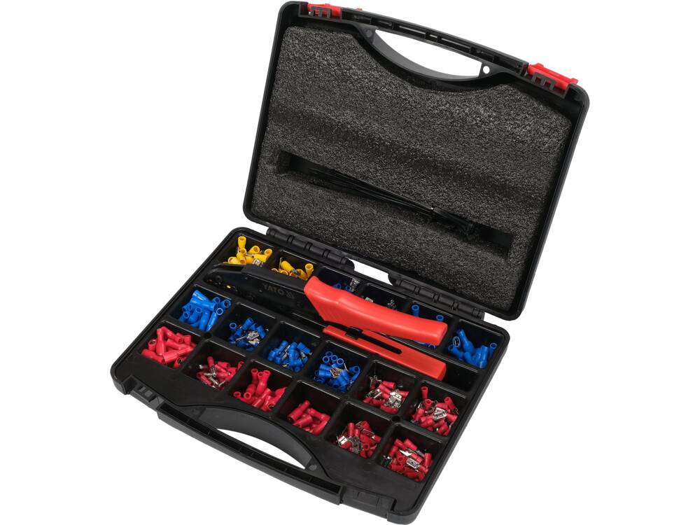 YATO YT-068920 ELEKTROMOS CSATLAKOZÓKÉSZLET ÉS KRIMPELŐ FOGÓ, 551 DARABOS 