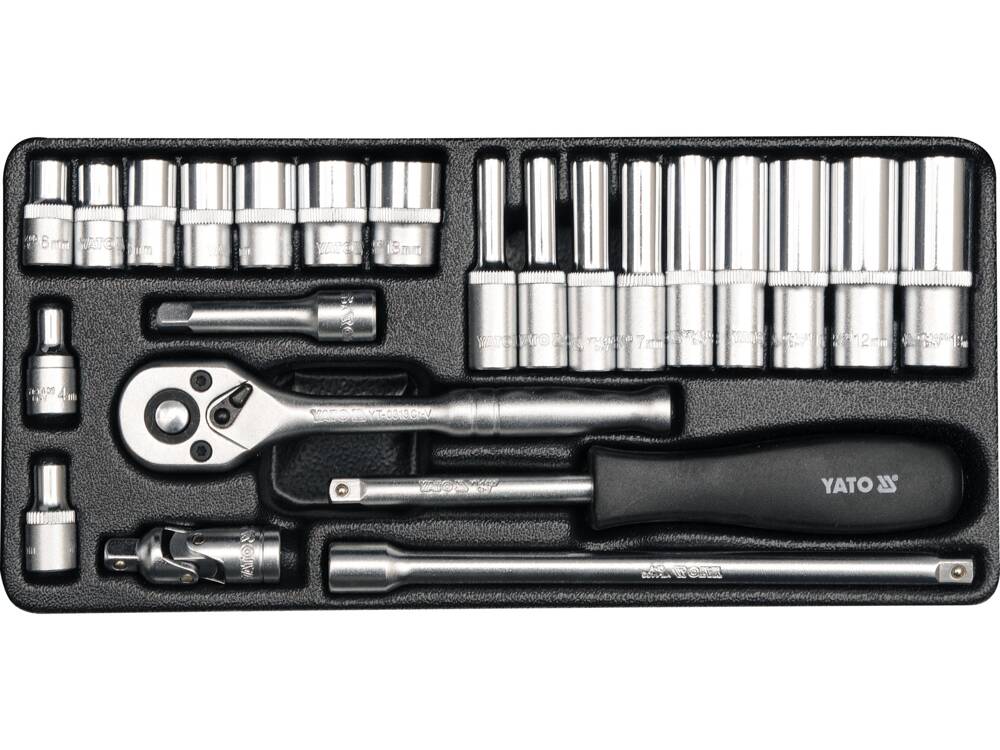 YATO SZERSZÁMKÉSZLET YT-14421 1/4, 23 RÉSZES KÉSZLET 