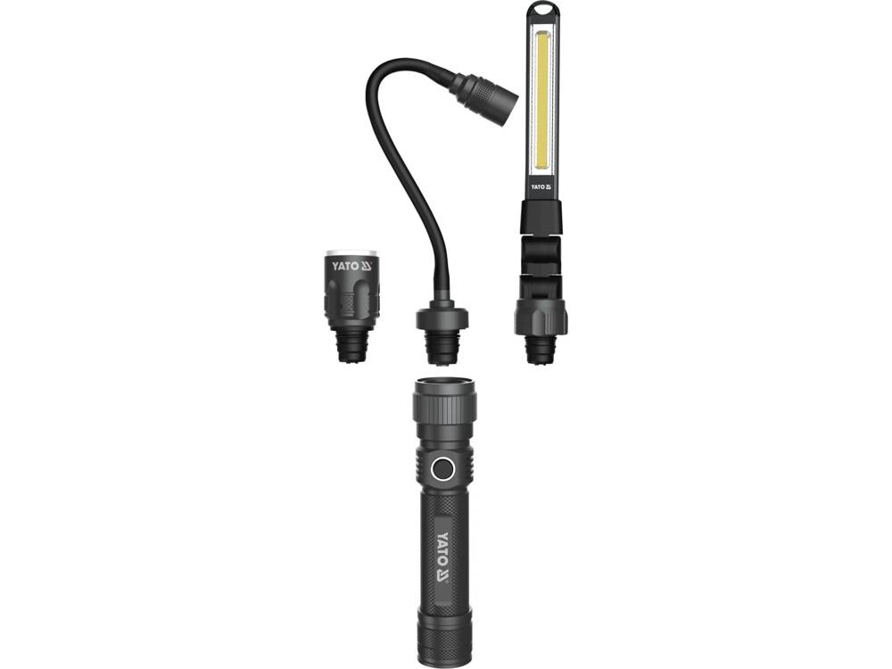 YATO YT-08521 MŰHELYLÁMPA KÉSZLET, 3 AZ 1-BEN, 380LM, LI-ION 3.7V 2200MAH, IP54 