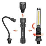 YATO YT-08521 MŰHELYLÁMPA KÉSZLET, 3 AZ 1-BEN, 380LM, LI-ION 3.7V 2200MAH, IP54 