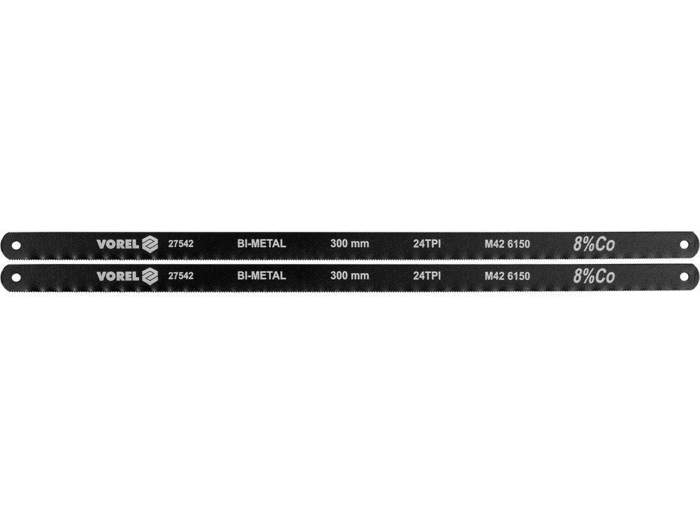 VOREL 27542 FŰRÉSZLAP KÉSZLET BI-METÁL, 24TPI, KOBALT 8% 300X12,6X0,65MM, 2 DB 