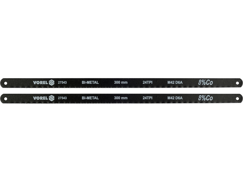 FŰRÉSZLAP KÉSZLET VOREL 27543 BI-METÁL, 24TPI, KOBALT 8% 300X12,6X0,65MM, 2 DB 