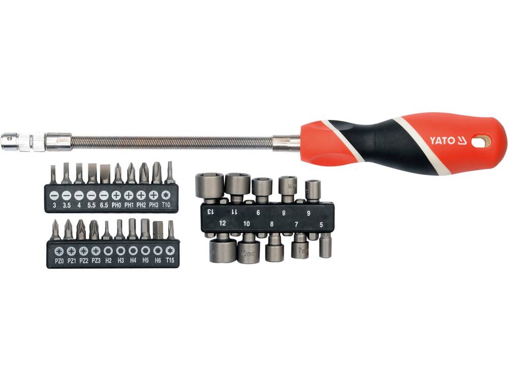 SET SURUBELNITA FLEXIBILA YATO YT-25972 + BITI, 31 BUC