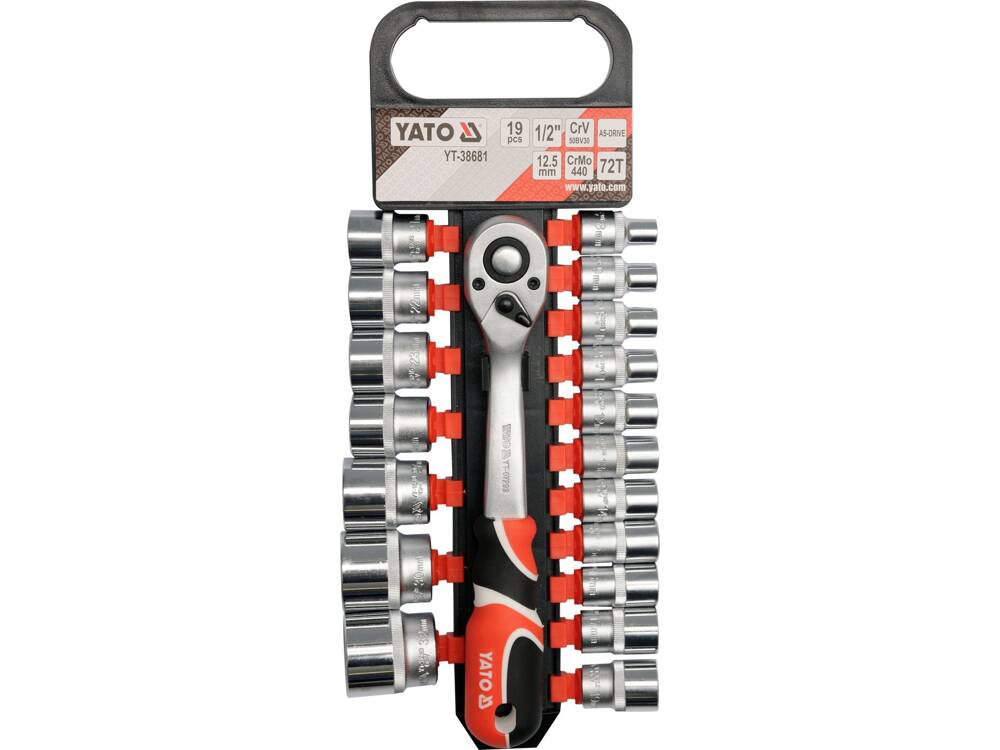 SET TUBULARE+ANTRENOR 19PIESE, YATO YT-38681 1/2