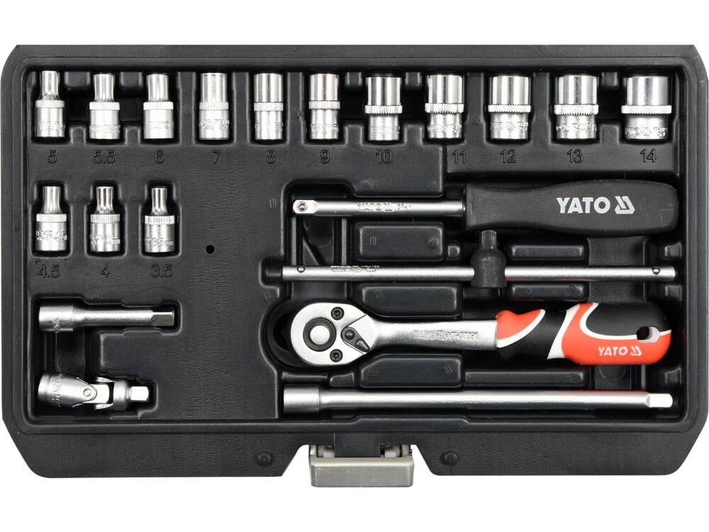 CSŐKÉSZLET+EDZŐ, 20 YATO YT-14491 DB, 1/4, CR-V 