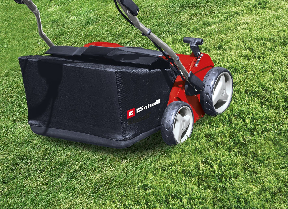 Scarificator - aerator electric Einhell GE - SA 1435 (1400 W, latime de lucru 35 cm, adancime de lucru 3–9 mm, ghidon reglabil pe inaltime, sac de colectare 28 L, incl. rola de aerare Einhell - scule electrice si unelte profesionale - BricoMart