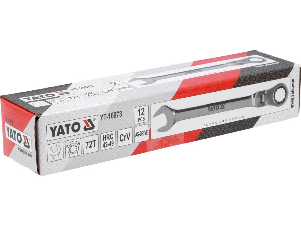 SET 12 CHEI COMBinate FLEXIBILE CU CLICHET YATO YT-16973 , 8 mm - 19 mm YATO - scule electrice si unelte profesionale - BricoMart