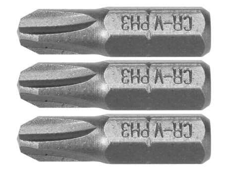 SET 3 BITI STHOR 65461 1/4 PH1, PH2, PH3 25MM STHOR - scule electrice si unelte profesionale - BricoMart
