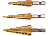 SET 3 BURGHIE YATO YT-44731 IN TREPTE, 3-20MM, 1/4 YATO - scule electrice si unelte profesionale - BricoMart