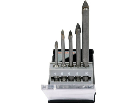 SET 5 BURGHIE STHOR 21709 PENTRU STICLA SI CERAMICA, 4-10MM, PRINDERE HEXAGONALA STHOR - scule electrice si unelte profesionale - BricoMart
