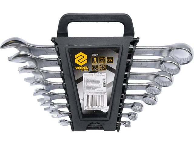 SET 8 CHEI VOREL 50861 COMBINATE CR-V, 6-22MM VOREL - scule electrice si unelte profesionale - BricoMart