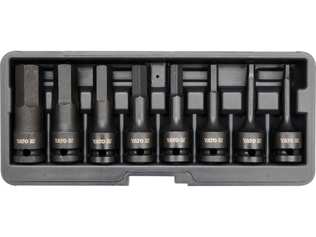 SET 8 CHEI YATO YT-1066 TUBULARE DE IMPACT, HEXAGONALE, 1/2 YATO - scule electrice si unelte profesionale - BricoMart