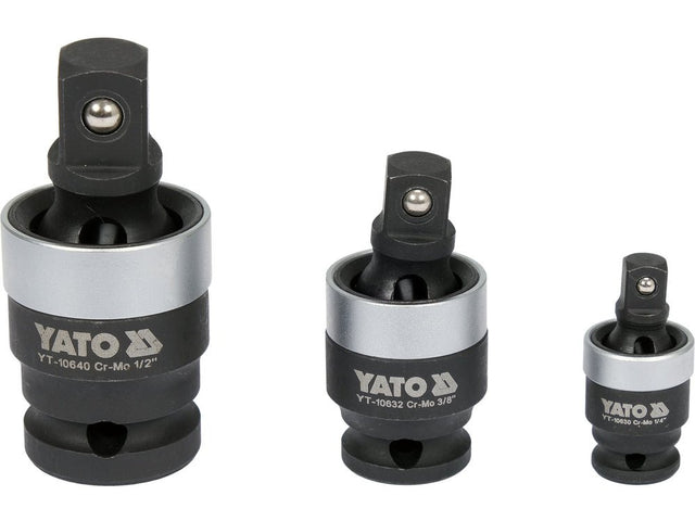 SET ADAPTOARE CARDANICE DE IMPACT 1/4"; 3/8"; 1/2" Yato YT - 10642 - 34.5 mm, 17 mm, 8.3 mm, 48 mm Yato - scule electrice si unelte profesionale - BricoMart