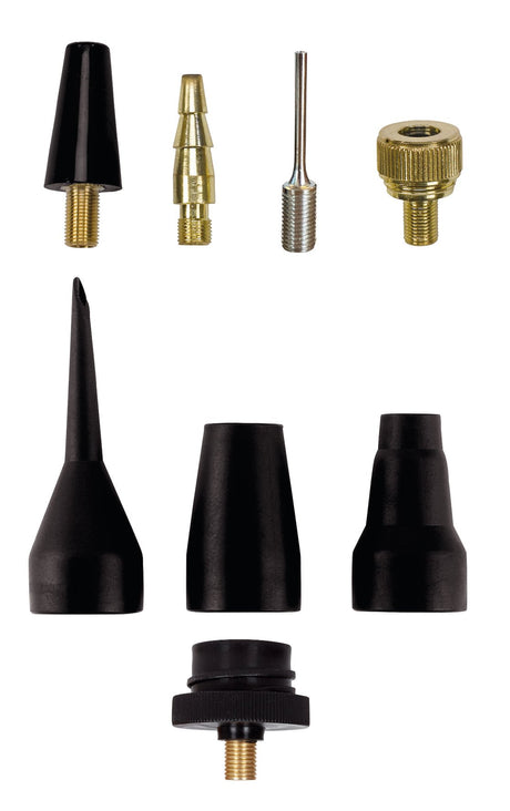 Set adaptor de umflare original Einhell din 8 piese pentru compresoare (accesorii pentru compresoare, 8 piese, inclusiv ac cu bila si adaptor pentru valve pentru anvelope de bicicleta) Einhell - scule electrice si unelte profesionale - BricoMart