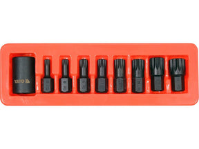 SET BITI DE YATO YT-10663 IMPACT SPLINE, CU ADAPTOR 1/2, 9 PIESE YATO - scule electrice si unelte profesionale - BricoMart
