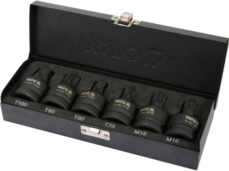 SET BITI TORX YATO YT-10653 / SPLINE, 6 BUC, 3/4 YATO - scule electrice si unelte profesionale - BricoMart