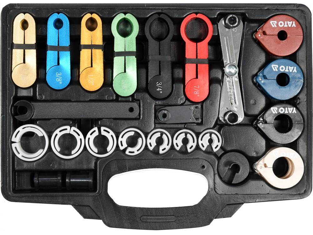 SET BLOCARE CONDUCTE YATO YT-06301 AER CONDITIONAT SI COMBUSTIBIL, 23 PIESE YATO - scule electrice si unelte profesionale - BricoMart