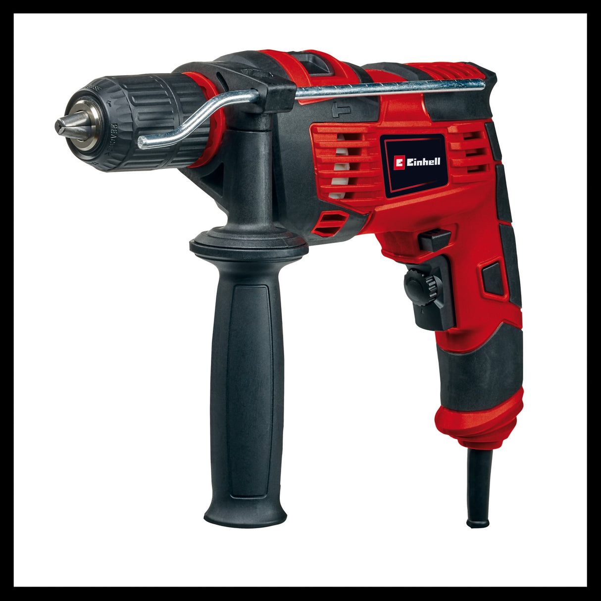 Set Bormasina cu impact Einhell TC - ID 720/1 E Kit (gaurire/percutie, mandrina cu eliberare rapida de 13 mm, electronica de viteza, incl. set de 5 burghie pentru beton + E - Box Einhell - scule electrice si unelte profesionale - BricoMart