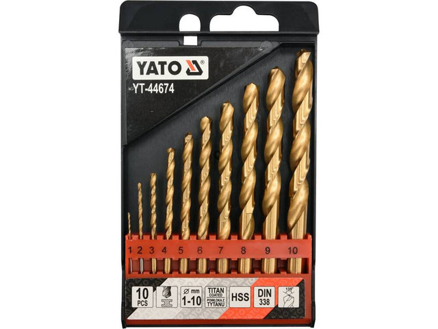 SET BURGHIE METAL YATO YT-44674 HSS-TIN 1-10MM, 10 BUC YATO - scule electrice si unelte profesionale - BricoMart