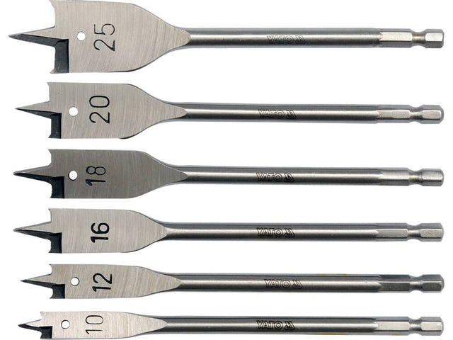 SET BURGHIE PLATE YATO YT-3258 PENTRU LEMN 10-25, 6 BUC YATO - scule electrice si unelte profesionale - BricoMart