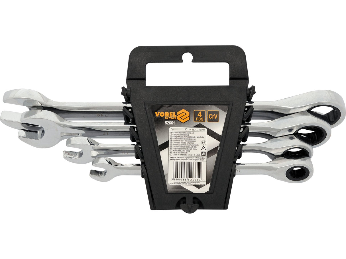 SET CHEI COMBIMATE VOREL 52661 CU CLICHET 10,13,17,19MM, 4 BUC VOREL - scule electrice si unelte profesionale - BricoMart
