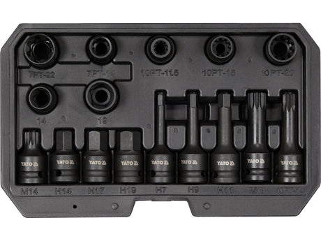 SET CHEI ETRIER DE FRANA 16 BUC Yato YT - 06811 - 12.7 mm, 14 mm, 19 mm, 22 mm Yato - scule electrice si unelte profesionale - BricoMart
